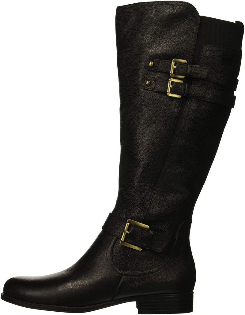 Naturalizer Womens Jessie Knee High Buckle Detail Riding Boots Black Leather Wide Calf 9 M - Image 2